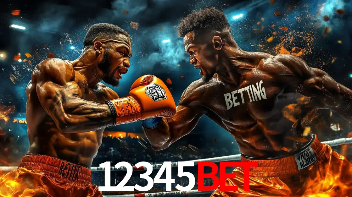 Dois boxeadores em uma luta intensa e explosiva, representando a adrenalina e as oportunidades de apostas em esportes de combate disponíveis na plataforma 12345bet.