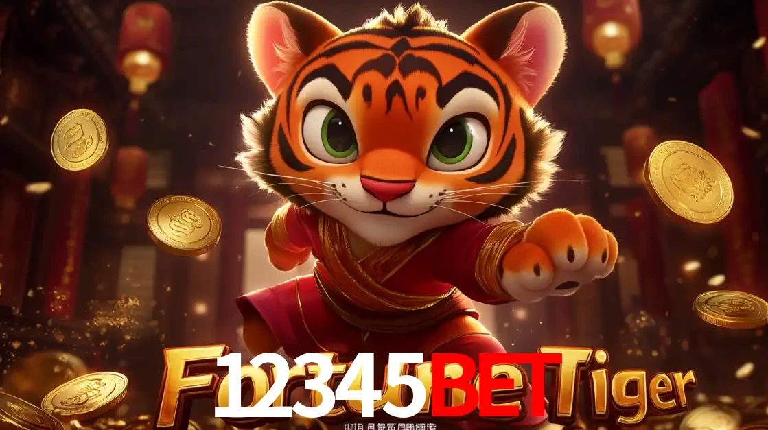 O carismático mascote do jogo de slot Fortune Tiger, um tigre fofo em pose de artes marciais, pronto para trazer sorte e multiplicadores de ganhos no cassino online 12345bet.